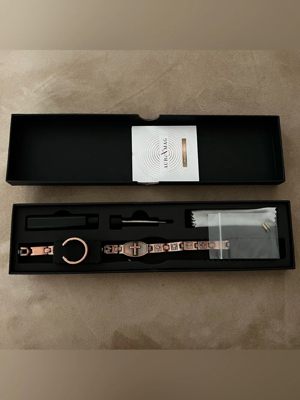 Copper Magnetic Therapy Bracelet and Ring Set